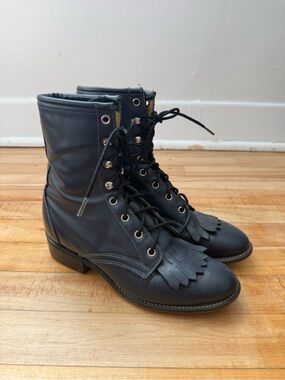 Vintage Blue Laredo Leather Boots